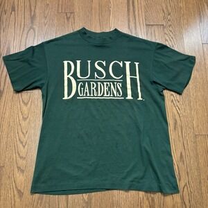 Vintage 90s Busch Gardens T-shirt Roller Coaster Zoo Amusement Park Tee - Large